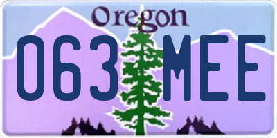 OR license plate 063MEE