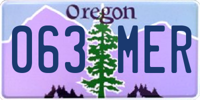 OR license plate 063MER