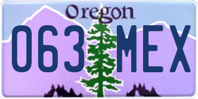 OR license plate 063MEX
