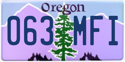 OR license plate 063MFI