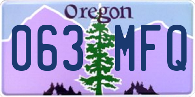 OR license plate 063MFQ