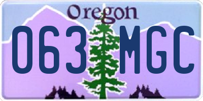 OR license plate 063MGC