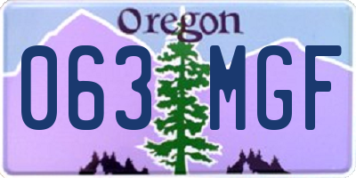 OR license plate 063MGF