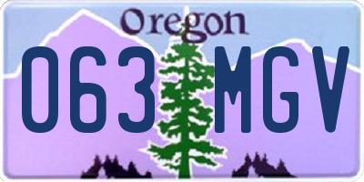 OR license plate 063MGV