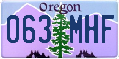 OR license plate 063MHF
