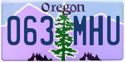 OR license plate 063MHU