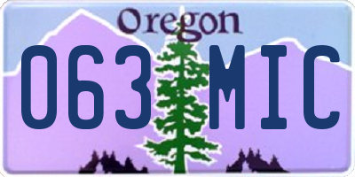 OR license plate 063MIC