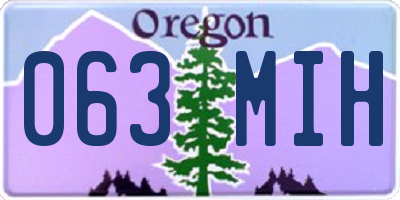 OR license plate 063MIH