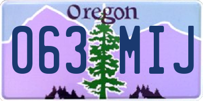 OR license plate 063MIJ