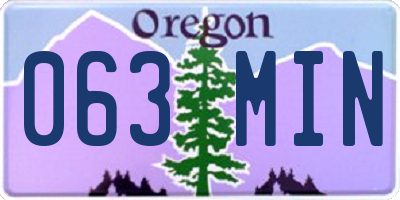 OR license plate 063MIN