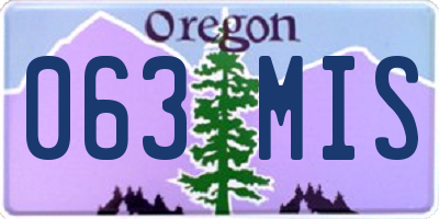 OR license plate 063MIS