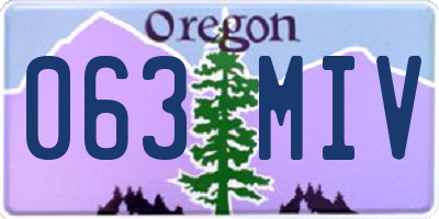 OR license plate 063MIV