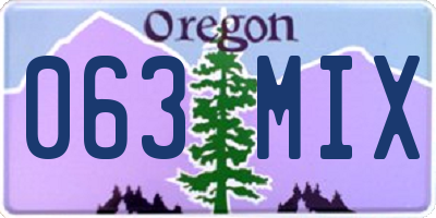 OR license plate 063MIX