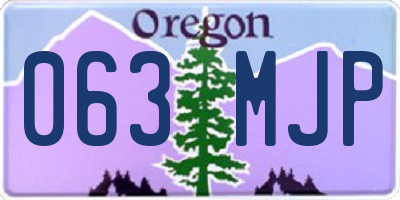 OR license plate 063MJP