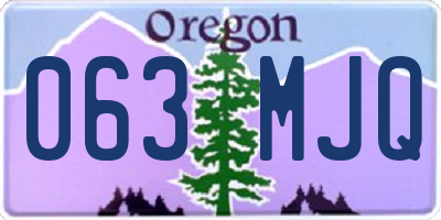 OR license plate 063MJQ
