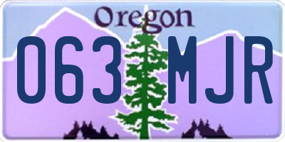 OR license plate 063MJR