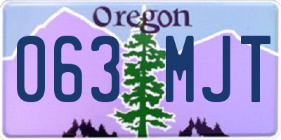 OR license plate 063MJT