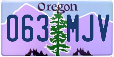 OR license plate 063MJV