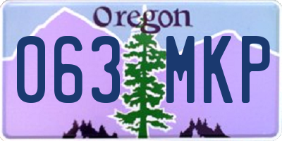OR license plate 063MKP