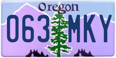 OR license plate 063MKY