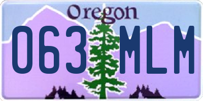 OR license plate 063MLM
