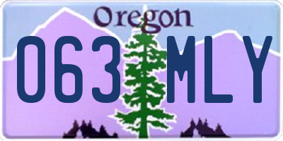 OR license plate 063MLY