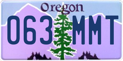 OR license plate 063MMT