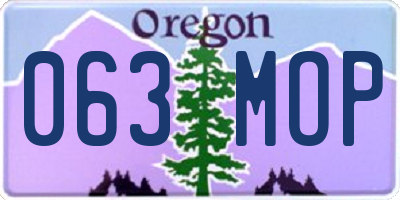 OR license plate 063MOP