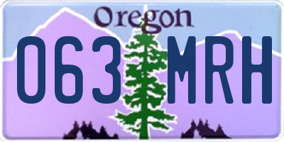 OR license plate 063MRH