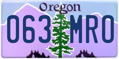 OR license plate 063MRO