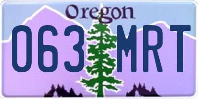 OR license plate 063MRT