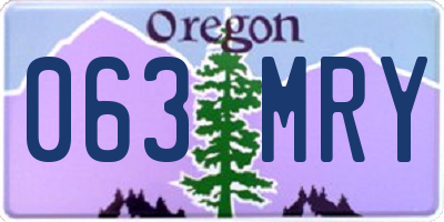 OR license plate 063MRY