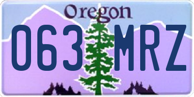 OR license plate 063MRZ