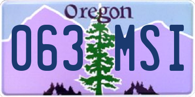 OR license plate 063MSI