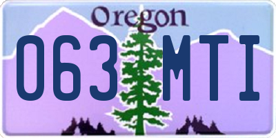 OR license plate 063MTI