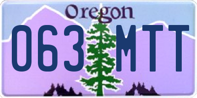 OR license plate 063MTT