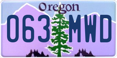 OR license plate 063MWD