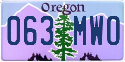 OR license plate 063MWO