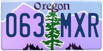 OR license plate 063MXR