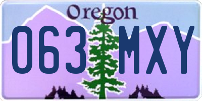OR license plate 063MXY