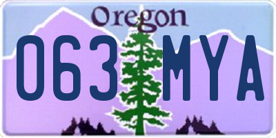 OR license plate 063MYA