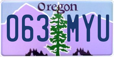 OR license plate 063MYU