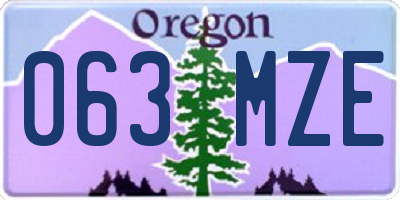 OR license plate 063MZE