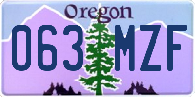 OR license plate 063MZF