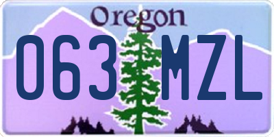 OR license plate 063MZL