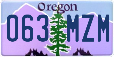 OR license plate 063MZM
