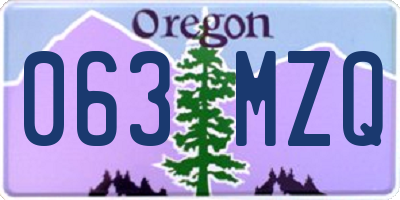 OR license plate 063MZQ