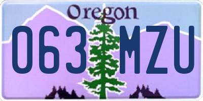 OR license plate 063MZU