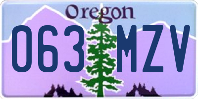 OR license plate 063MZV
