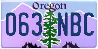 OR license plate 063NBC